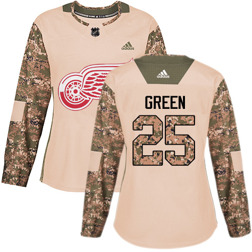 Adidas Red Wings #25 Mike Green Camo Authentic Veterans Day Women's Stitched NHL Jersey